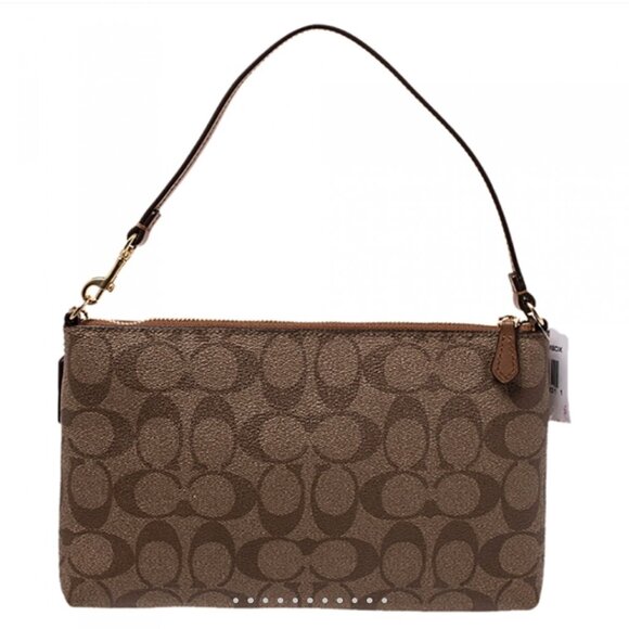 Coach Brown Signature Wristlet, EUC - Picture 2 of 11